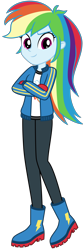 Size: 3122x9425 | Tagged: safe, artist:emeraldblast63, imported from derpibooru, rainbow dash, human, equestria girls, boots, clothes, female, jacket, looking at you, shoes, simple background, solo, transparent background