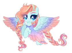 Size: 1920x1432 | Tagged: safe, artist:gloriaartist, imported from derpibooru, oc, pegasus, pony, clothes, colored wings, dress, female, mare, multicolored wings, simple background, solo, transparent background, wings