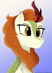 Size: 2894x4093 | Tagged: safe, artist:tempestshine, imported from derpibooru, autumn blaze, kirin, female, gradient background, solo