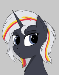 Size: 2893x3644 | Tagged: safe, artist:tempestshine, imported from derpibooru, oc, oc only, oc:velvet remedy, pony, unicorn, fallout equestria, bust, female, horn, portrait, simple background, solo, unicorn oc
