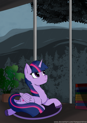 Size: 2894x4093 | Tagged: safe, artist:tempestshine, imported from derpibooru, twilight sparkle, alicorn, pony, female, rain, solo, twilight sparkle (alicorn)