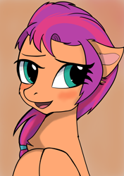 Size: 2039x2894 | Tagged: safe, artist:tempestshine, imported from derpibooru, sunny starscout, earth pony, pony, blushing, cute, female, g5, solo