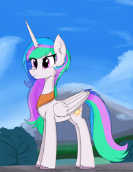 Size: 3768x4853 | Tagged: safe, artist:tempestshine, imported from derpibooru, princess celestia, alicorn, pony, absurd resolution, female, folded wings, mare, solo, unshorn fetlocks, wings