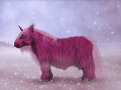 Size: 1072x800 | Tagged: safe, artist:lalioka, imported from derpibooru, oc, oc only, oc:chuckles, pony, unicorn, female, horn, realistic, snow, unicorn oc