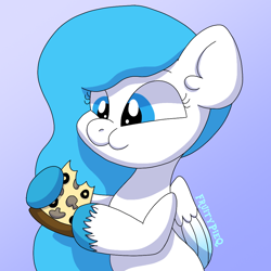 Size: 1000x1000 | Tagged: safe, artist:c1trine, artist:fruiitypieq, artist:shycookieq, imported from derpibooru, oc, oc only, pegasus, pony, base used, eating, female, food, gradient background, pegasus oc, pizza, solo