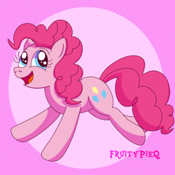 Size: 1000x1000 | Tagged: safe, artist:fruiitypieq, artist:shycookieq, imported from derpibooru, pinkie pie, earth pony, pony, female, solo