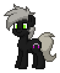 Size: 196x236 | Tagged: safe, imported from derpibooru, oc, oc only, oc:james, earth pony, pony, pony town, animated, cutie mark, earth pony oc, gif, green eyes, grey hair, headphones, male, pixel art, simple background, solo, transparent background