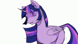Size: 960x540 | Tagged: safe, artist:heartwoozy, imported from derpibooru, twilight sparkle, alicorn, pony, animated, blinking, female, folded wings, gif, mare, simple background, solo, twilight sparkle (alicorn), white background, wings