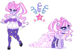 Size: 5364x3648 | Tagged: safe, artist:gihhbloonde, imported from derpibooru, oc, earth pony, human, pony, equestria girls, clothes, female, human ponidox, mare, offspring, parent:pinkie pie, parent:star swirl the bearded, self paradox, self ponidox, shorts, simple background, socks, transparent background