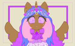 Size: 1024x639 | Tagged: safe, artist:xlavenderbloomx, imported from derpibooru, oc, oc only, alicorn, pony, alicorn oc, bust, clothes, eyelashes, female, horn, mare, smiling, wings