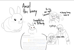 Size: 815x553 | Tagged: safe, artist:yams-here, imported from derpibooru, angel bunny, discord, fluttershy, human, rabbit, animal, humanized, lineart, text, wikipedia