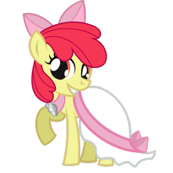 Size: 1280x1280 | Tagged: safe, artist:gajevywriter, imported from derpibooru, apple bloom, earth pony, pony, fanfic:bride of discord, clothes, dress, female, filly, foal, grin, simple background, smiling, solo, transparent background