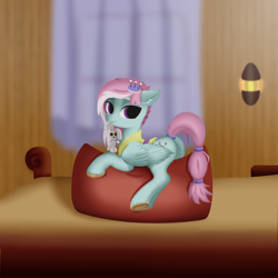 Size: 8000x8000 | Tagged: safe, artist:edenpegasus, imported from derpibooru, kerfuffle, pegasus, pony, rainbow roadtrip, butt, cute, dock, featureless crotch, female, looking at you, mare, pillow, pincushion, plot, plushie, solo, tail, underhoof