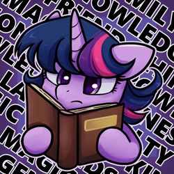 Size: 1000x1000 | Tagged: safe, artist:brella, imported from derpibooru, twilight sparkle, pony, book, reading, solo