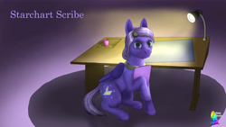 Size: 7000x3937 | Tagged: safe, artist:sufficientgravitas, imported from derpibooru, oc, oc only, oc:starchartscribe, pegasus, pony, desk, female, lamp, pegasus oc, solo