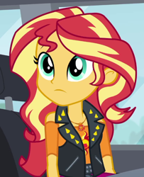 Size: 542x668 | Tagged: safe, imported from derpibooru, screencap, sunset shimmer, human, driving miss shimmer, equestria girls, equestria girls series, cropped, solo