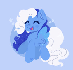 Size: 540x523 | Tagged: safe, artist:wholesomeponies, imported from derpibooru, silver glow, pegasus, blue background, circle, colored ears, eyes closed, female, g3, heart, mare, request, simple background, solo, stars