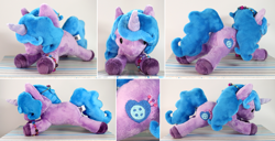 Size: 1248x640 | Tagged: safe, artist:featherpaw14, imported from derpibooru, izzy moonbow, pony, unicorn, cute, female, g5, irl, photo, plushie, solo