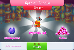 Size: 1271x854 | Tagged: safe, imported from derpibooru, rat, bundle, clothes, costs real money, english, gameloft, gem, hat, lunar new year, magic coins, mobile game, my little pony: magic princess, numbers, official, sale, solo, solo focus, text, whiskers