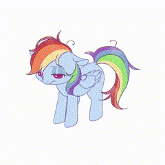 Size: 240x240 | Tagged: safe, artist:xiaolin610, imported from derpibooru, rainbow dash, pegasus, pony, animated, behaving like a cat, cute, dashabetes, dishevelled, female, folded wings, lying down, mare, messy mane, open mouth, prone, simple background, sleeping, solo, spread wings, stretching, tail, tail wag, tired, white background, wings, yawn