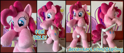 Size: 3539x1530 | Tagged: safe, artist:qtpony, imported from derpibooru, pinkie pie, pony, irl, photo, plushie, solo