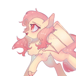 Size: 1080x1080 | Tagged: safe, artist:zhiyuanyuan791, imported from derpibooru, fluttershy, bat pony, pony, bat ponified, claws, female, flutterbat, mare, race swap, simple background, solo, white background