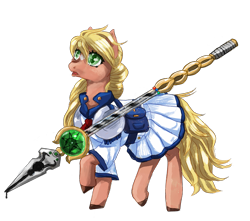 Size: 1857x1638 | Tagged: safe, artist:buttercupsaiyan, imported from twibooru, pony, image, png, rebelle 3, spear, traditional art, watercolor painting, weapon