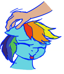 Size: 1319x1520 | Tagged: safe, artist:buttercupsaiyan, imported from twibooru, rainbow dash, :p, head, head scritches, image, needs more jpeg, tongue out