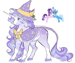 Size: 3919x3302 | Tagged: safe, artist:jhayarr23, artist:mysthooves, imported from derpibooru, starlight glimmer, trixie, oc, pony, unicorn, bipedal, cheek squish, cloven hooves, colored hooves, female, female focus, hat, heart, heart mark, leonine tail, lesbian, looking at you, magical lesbian spawn, mare, offspring, open mouth, open smile, parent:starlight glimmer, parent:trixie, parents:startrix, raised tail, ribbon, shipping, signature, simple background, smiling, solo, solo focus, squishy cheeks, startrix, tail, white background