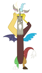 Size: 3077x5342 | Tagged: safe, artist:estories, imported from derpibooru, discord, draconequus, 2015, absurd resolution, freaking out, holding head, looking down, male, old art, simple background, solo, transparent background, vector
