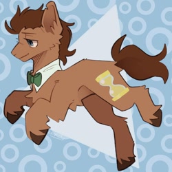 Size: 1080x1080 | Tagged: safe, artist:loaf, imported from derpibooru, doctor whooves, time turner, earth pony, pony, bowtie, hourglass, male, solo, stallion, unshorn fetlocks