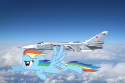 Size: 1920x1280 | Tagged: safe, imported from derpibooru, rainbow dash, pegasus, pony, aircraft, female, irl, mare, military, photo, su-24 fencer