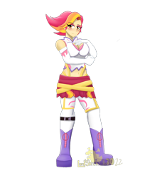 Size: 2021x2397 | Tagged: safe, artist:lordshrekzilla20, imported from derpibooru, fire flare, human, equestria girls, blushing, breasts, busty fire flare, equestria girls-ified, female, high res, simple background, solo, transparent background, watermark