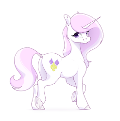 Size: 2800x2830 | Tagged: safe, artist:aquaticvibes, imported from derpibooru, fleur-de-lis, pony, unicorn, butt, dock, female, looking at you, mare, plot, raised hoof, simple background, smiling, solo, tail, underhoof, white background