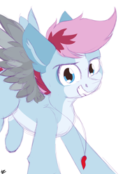 Size: 1800x2560 | Tagged: safe, artist:tz055, imported from derpibooru, oc, oc only, oc:hleb, original species, pegasus, pony, simple background, solo, white background