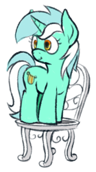 Size: 640x1146 | Tagged: safe, artist:skookz, imported from derpibooru, lyra heartstrings, pony, unicorn, chair, cute, female, lyrabetes, mare, simple background, solo, standing, white background