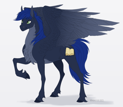 Size: 2300x2000 | Tagged: safe, artist:dementra369, imported from derpibooru, oc, oc only, oc:star reader, pegasus, pony, chest fluff, colored, commission, commissioner:shaddar, male, solo, unshorn fetlocks, wings