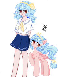 Size: 1600x2133 | Tagged: safe, artist:pumpkin06970, imported from derpibooru, cozy glow, human, pegasus, pony, clothes, female, filly, foal, humanized, rook, sailor uniform, self paradox, self ponidox, simple background, uniform, white background