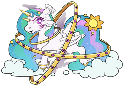 Size: 5890x4132 | Tagged: safe, artist:cutepencilcase, imported from derpibooru, princess celestia, alicorn, pony, angel, be not afraid, biblically accurate angels, female, floating horn, halo, hoof polish, horn, leg fluff, mare, multiple eyes, multiple horns, multiple wings, simple background, solo, transparent background, wing ears, winged hooves, wings