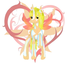 Size: 400x350 | Tagged: safe, artist:gladetiger, imported from derpibooru, oc, oc:sparkfree, changeling, original species, ascended changeling, heart, looking at you, lowres, solo