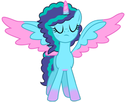 Size: 4955x4069 | Tagged: safe, artist:ejlightning007arts, imported from derpibooru, alicorn, pony, alicorn misty, alicornified, coat markings, eyes closed, female, g5, mare, misty brightdawn, mistycorn, my little pony: make your mark, my little pony: tell your tale, race swap, simple background, socks (coat markings), solo, species swap, transformation, transparent background, vector