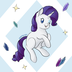 Size: 500x500 | Tagged: safe, artist:maravor, imported from derpibooru, rarity, pony, unicorn, :p, chest fluff, female, mare, one eye closed, solo, tongue out, wink