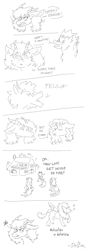 Size: 2650x7554 | Tagged: safe, artist:delfinaluther, imported from derpibooru, oc, oc:delfina, oc:eragor, earth pony, pony, comic, dialogue, doodle, fire, meme, sketch, solo, speech bubble