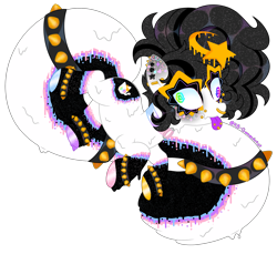 Size: 2701x2479 | Tagged: safe, artist:kb-gamerartist, artist:twittershy, imported from derpibooru, oc, oc only, cat, cat pony, earth pony, original species, pony, :p, anklet, base used, choker, ear piercing, earring, female, heterochromia, jewelry, lip piercing, mare, markings, nose piercing, nose ring, piercing, simple background, solo, spiked anklet, spiked wristband, tongue out, tongue piercing, transparent background, unshorn fetlocks, wristband