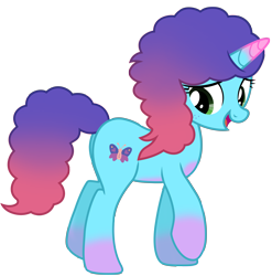 Size: 7162x7263 | Tagged: safe, alternate version, artist:ejlightning007arts, imported from derpibooru, butterfly, pony, unicorn, adorable face, alternate cutie mark, alternate hairstyle, alternate mane color, butt, cute, female, freckles, g4, g5, g5 to g4, generation leap, mare, misty, mistybetes, my little pony: make your mark, my little pony: tell your tale, open mouth, plot, reference, simple background, solo, transparent background