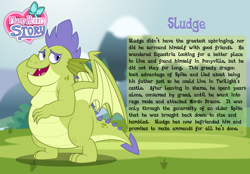 Size: 3014x2102 | Tagged: safe, artist:aleximusprime, imported from derpibooru, dragon, fanfic:go north young dragon, flurry heart's story, bio, draco in leather pants, male, reformed, reformed villain, sludge (g4), solo, story included