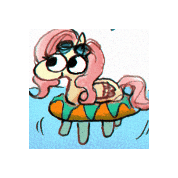 Size: 178x178 | Tagged: safe, artist:punkittdev, imported from derpibooru, fluttershy, pegasus, pony, animated, female, flip, floaty, gif, goggles, goggles on head, happy, horsecomix, inner tube, mare, pool toy, rotating, simple background, smiling, solo, swimming, transparent background, water