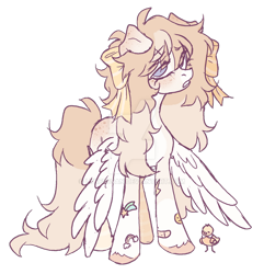 Size: 600x623 | Tagged: safe, artist:lynesssan, imported from derpibooru, oc, oc only, oc:paprika, bird, pegasus, pony, bandaid, deviantart watermark, female, mare, obtrusive watermark, pegasus oc, simple background, solo, transparent background, watermark