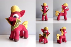 Size: 4157x2773 | Tagged: safe, artist:azdaracylius, imported from derpibooru, sprout cloverleaf, earth pony, pony, emperor sprout, g5, irl, male, photo, plushie, solo, stallion