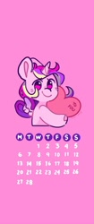Size: 858x2048 | Tagged: safe, artist:yun_nhee, imported from derpibooru, princess cadance, alicorn, pony, calendar, heart, holiday, looking at you, smiling, smiling at you, solo, valentine's day, valentine's day card